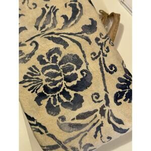 Ralph Lauren Chaps Pillow Standard Sham Bluff Point Blue Cream Floral Jute Trim